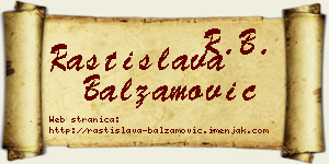Rastislava Balzamović vizit kartica